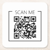 Minimalist QR Code Scan Me Business Kartonnen Onderzetters (Voorkant)