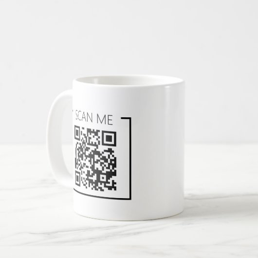Minimalist QR Code Scan Me Business Koffiemok (Voorkant links)