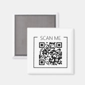 Minimalist QR Code Scan Me Business Magneet (Voorkant / Achterkant)