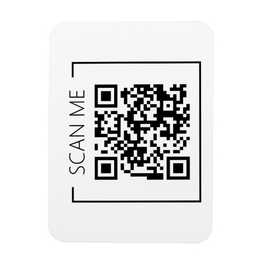 Minimalist QR Code Scan Me Business Magneet (Verticaal)