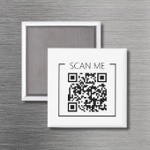Minimalist QR Code Scan Me Business Magneet