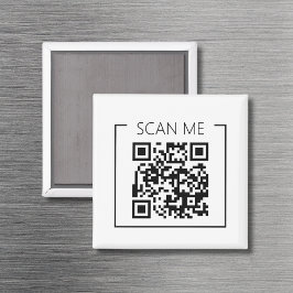 Minimalist QR Code Scan Me Business Magneet
