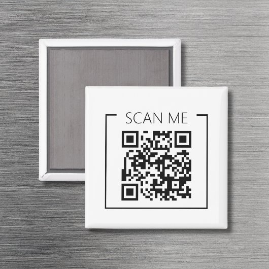 Minimalist QR Code Scan Me Business Magneet
