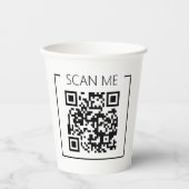 Minimalist QR Code Scan Me Business Papieren Bekers (Voorkant)