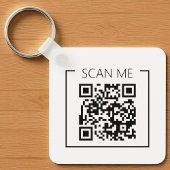 Minimalist QR Code Scan Me Business Sleutelhanger