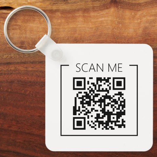 Minimalist QR Code Scan Me Business Sleutelhanger (Voorkant)