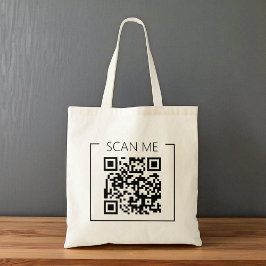 Minimalist QR Code Scan Me Business Tote Bag