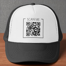 Minimalist QR Code Scan Me Business Trucker Pet