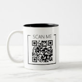 Minimalist QR Code Scan Me Business Tweekleurige Koffiemok (Links)