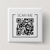 Minimalist QR Code Scan Me Business Vierkante Button 5,1 Cm (Voorkant)