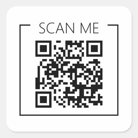 Minimalist QR Code Scan Me Business Vierkante Sticker (Voorkant)
