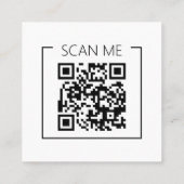 Minimalist QR Code Scan Me Business Vierkante Visitekaartje (Achterkant)