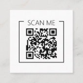 Minimalist QR Code Scan Me Business Vierkante Visitekaartje (Voorkant)