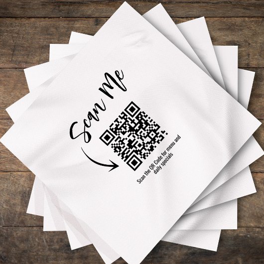 Minimalist QR Code Scan Me Restaurant Custom Servet