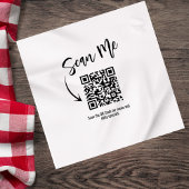 Minimalist QR Code Scan Me Restaurant Custom Servet