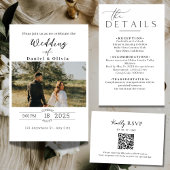Minimalist QR Code Wedding RSVP Card Kaartje