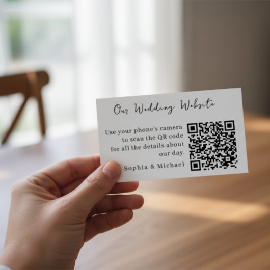  Minimalist QR Wedding Website Enclosure Card Informatiekaartje