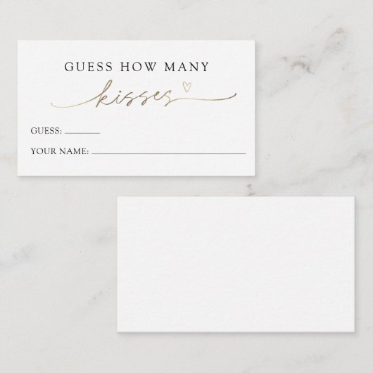 Minimalist raad hoeveel kussen spel Kaart (Voorkant / Achterkant)