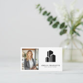 Minimalist Real Estate Agent Photo Modern Visitekaartje (Staand voorkant)