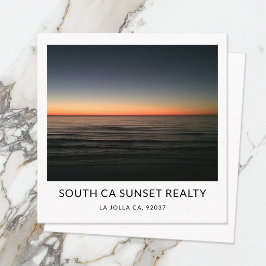 Minimalist Real Estate Agent Sunset Photo Template Vierkante Visitekaartje