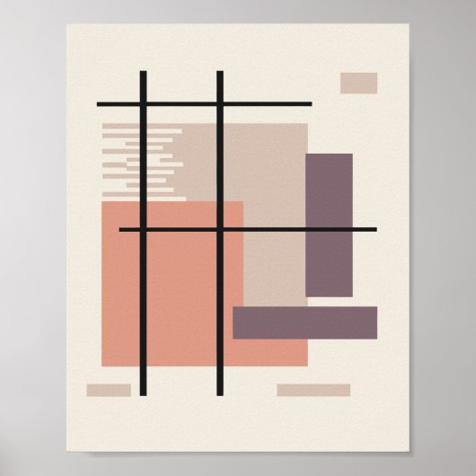 Minimalist Rectangular Forms in Balanced Layout Poster (Voorkant)
