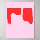 Minimalist Red Abstract Shapes Pink Poster (Voorkant)