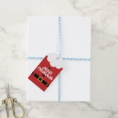 Minimalist Red and White Santa Christmas Present Cadeaulabel (Met Touw)