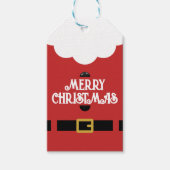 Minimalist Red and White Santa Christmas Present Cadeaulabel (Voorkant)