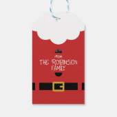 Minimalist Red and White Santa Christmas Present Cadeaulabel (Achterkant)