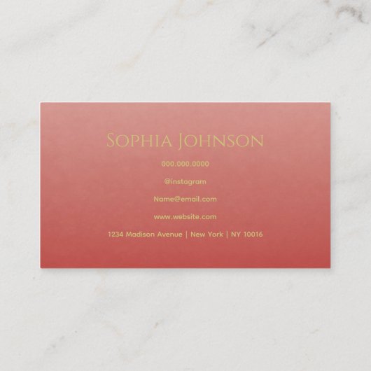 Minimalist red Business Card Visitekaartje (Achterkant)