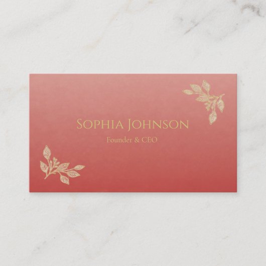 Minimalist red Business Card Visitekaartje (Voorkant)