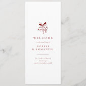 Minimalist Red Christmas Bells Winter Wedding Programmakaart (Voorkant)