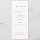Minimalist Red Christmas Bells Winter Wedding Programmakaart (Achterkant)