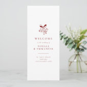 Minimalist Red Christmas Bells Winter Wedding Programmakaart (Staand voorkant)