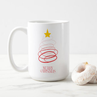 Minimalist Red Christmas Tree Mug – Merry Christma Koffiemok
