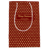 Minimalist Red Gold Polka Dots Custom Gift Bag Medium Cadeauzakje (Voorkant)