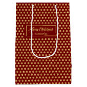 Minimalist Red Gold Polka Dots Custom Gift Bag Medium Cadeauzakje (Achterkant)