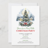 Minimalist Red Green Christmas Scene Digital  Kaart (Voorkant)