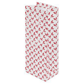 Minimalist Red Holly Berry on White Christmas Wijn Cadeautas (Achterkant Gekanteld)