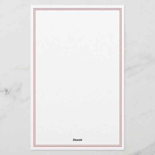 Minimalist Red Monogram Two Border Briefpapier (Achterkant)