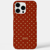 Minimalist Red Orange Custom Monogram Polka Dot  Case-Mate iPhone Case (Achterkant)