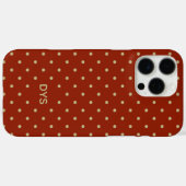 Minimalist Red Orange Custom Monogram Polka Dot  Case-Mate iPhone Case (Achterkant (horizontaal))