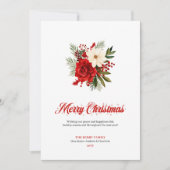 Minimalist Red Poinsettia Stylish Greeting Card Feestdagenkaart (Voorkant)