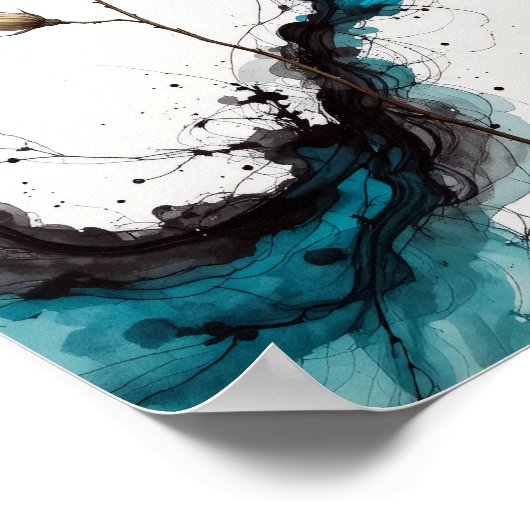 Minimalist Red Poppy Ink Art Print (Hoek)