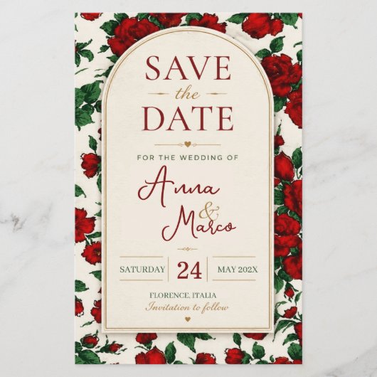 Minimalist Red Rose Elegant Floral Classic Rose Flyer (Voorkant)