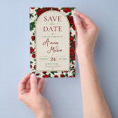 Minimalist Red Rose Elegant Floral Classic Rose Flyer (Hand)