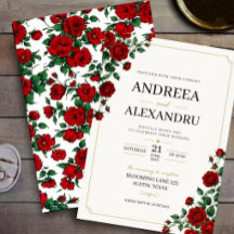 Minimalist Red Rose Elegant Floral Classic Rose