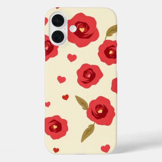 Minimalist Red Roses iPhone Case (Achterkant)