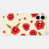 Minimalist Red Roses iPhone Case (Achterkant (horizontaal))