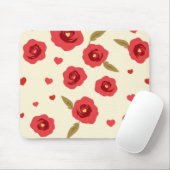 Minimalist Red Roses Mouse Pad Muismat (Met muis)